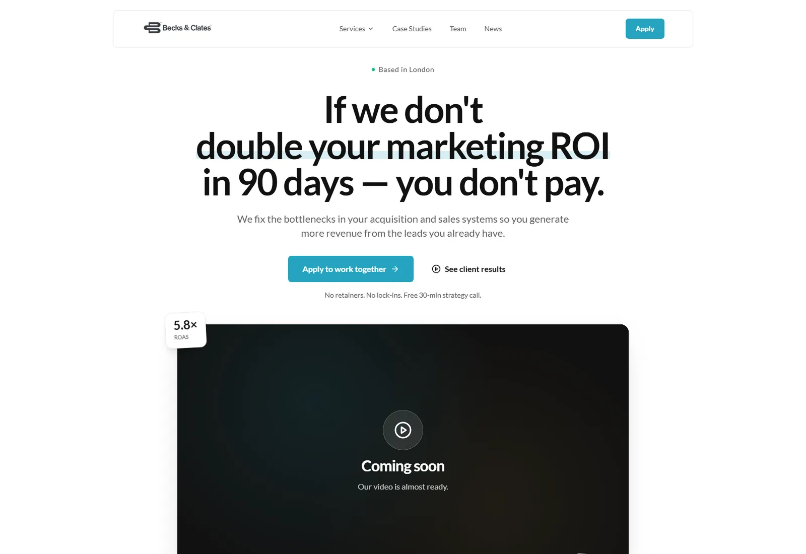 Becks and Clates website built by Rockmount AI